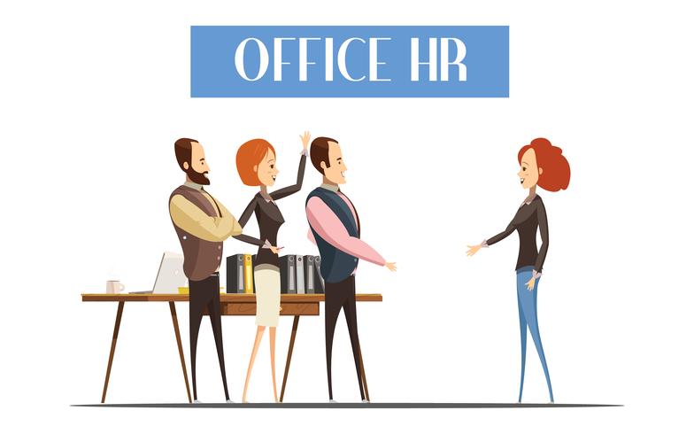 hr HR team welcoming a new employee in office
