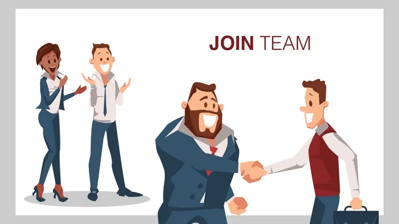 hr portal New employee being welcomed with a handshake by team members