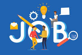 jobs Job search concept illustration with people, magnifying glass, light bulb and gear symbolizing ideas and teamwork
