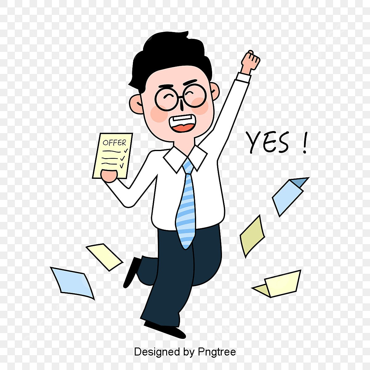 IT jobs Excited young man holding a IT job offer letter, celebrating success.