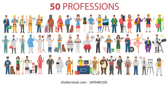 jobs in kerala ernakulam Illustration of people in 50 different professions