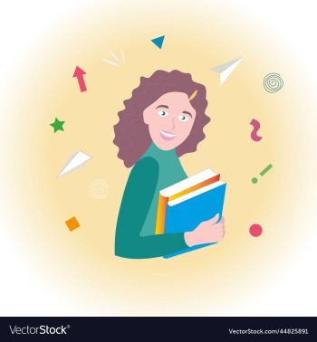 job 12 pass Girl holding books with enthusiasm for career after 12th