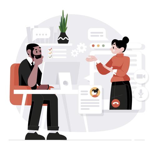 recruitment HR manager interviewing a candidate at a desk