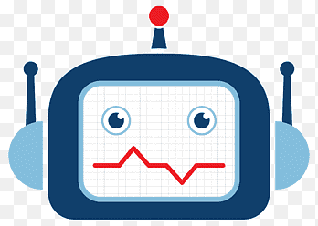 Cute robot face with graph line