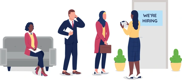 job vacancies Candidates waiting for job interviews
